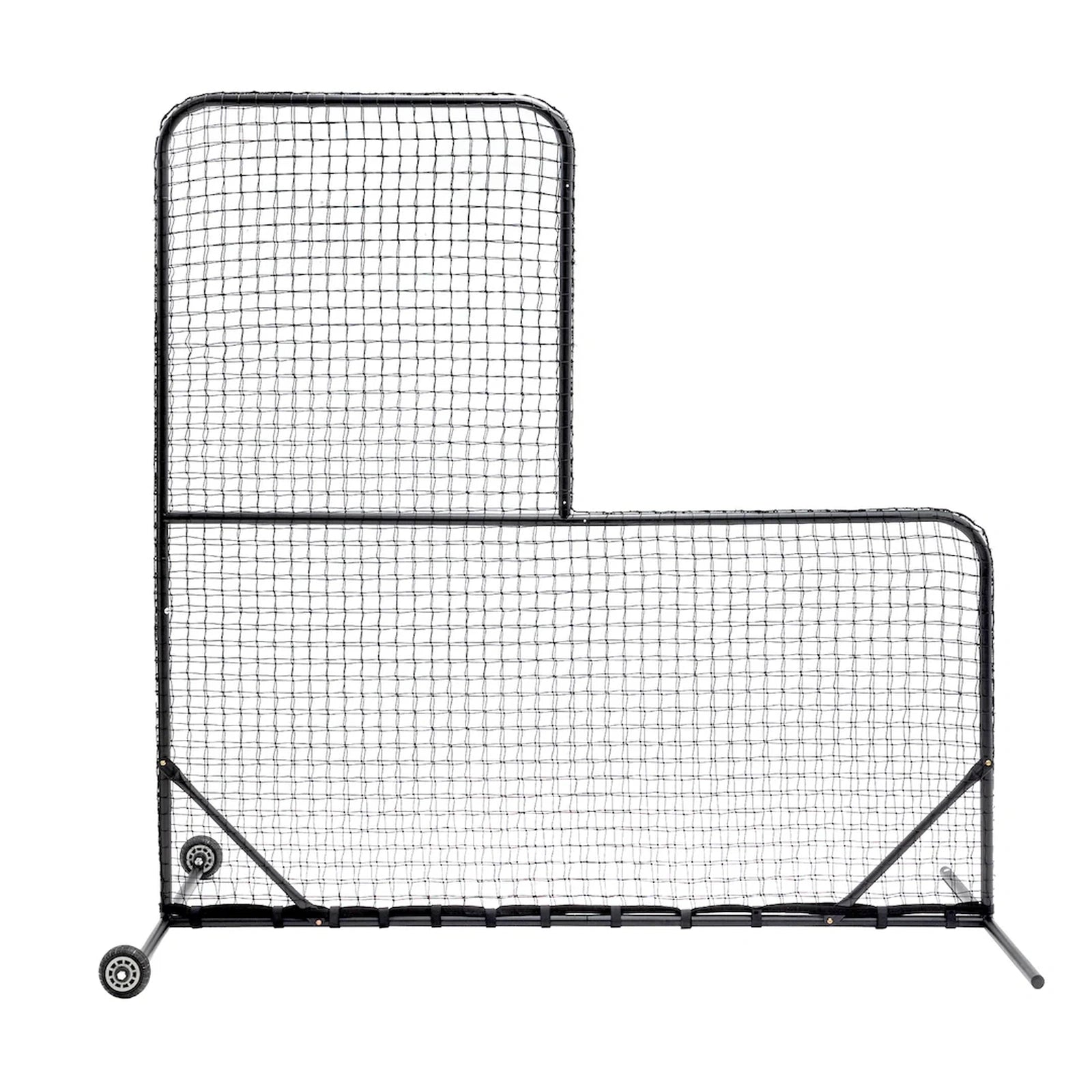 SEVORLEY Heavy-Duty L-Screen Baseball Pitching Net – 7ft x 7ft Portable Training Screen with Wheels, Quick Assembly, Carry Bag for Youth Leagues, Backyard & Professional Practice