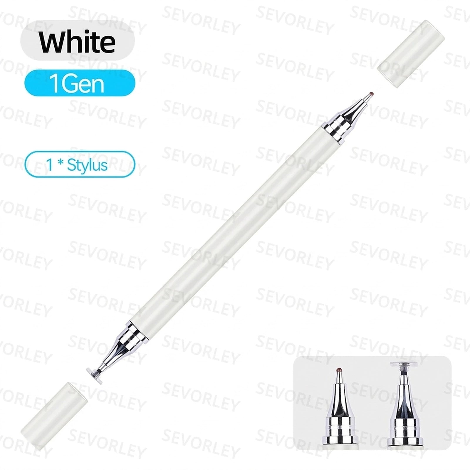 Doba 2 in 1 Universal Stylus Pen For Tablet Mobile Android ios Phone iPad Accessories Drawing Tablet Capacitive Screen Touch Pen White