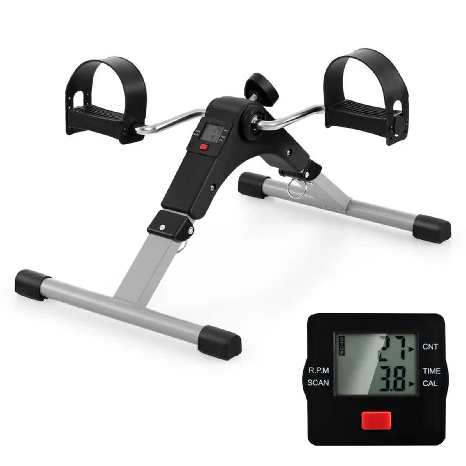 Doba Under Desk Exercise Bike Pedal Exerciser with LCD Display for Legs and Arms Workout