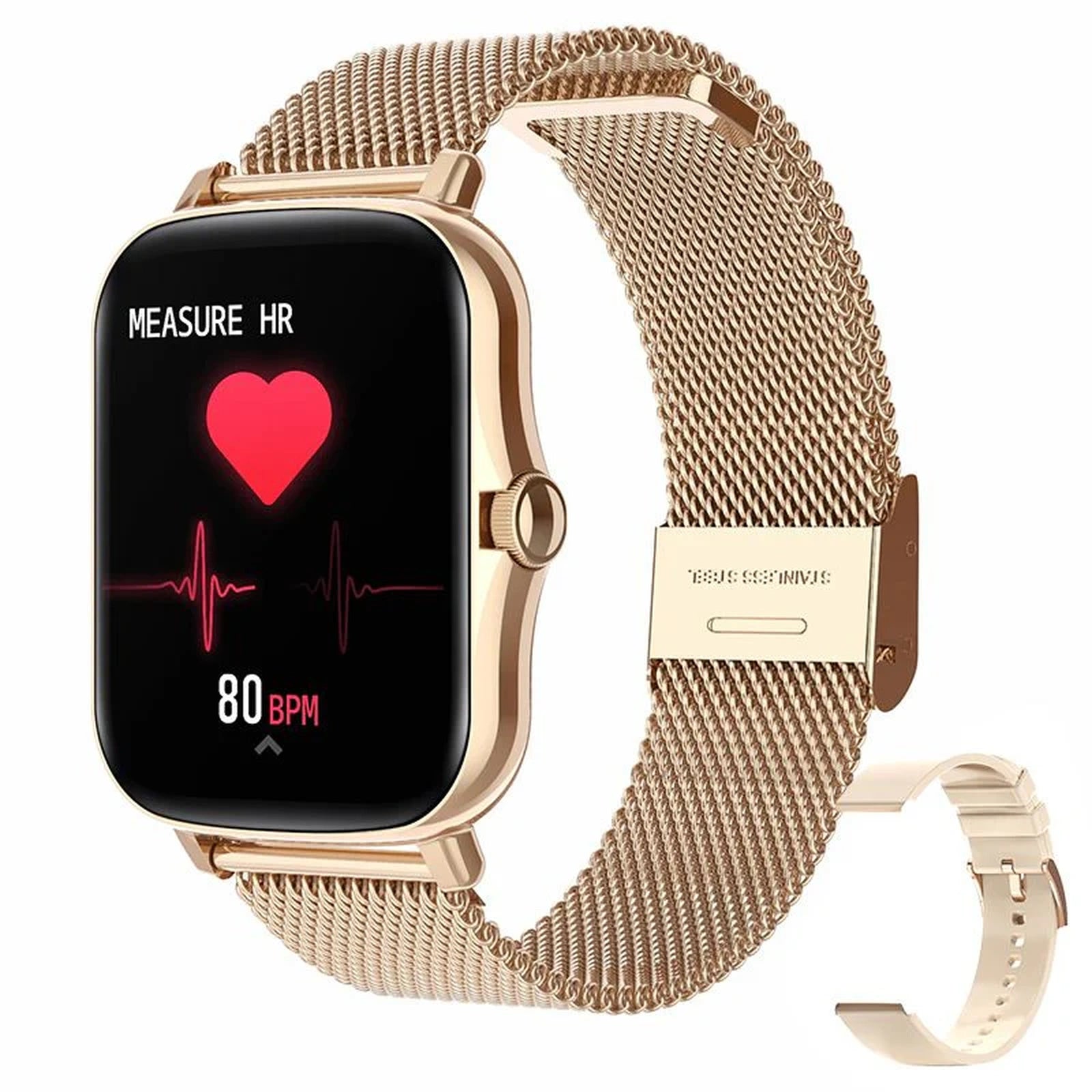 Doba Smart Watch Heart Rate Sleep Monitoring Sports Bracelet Steel Belt Gold