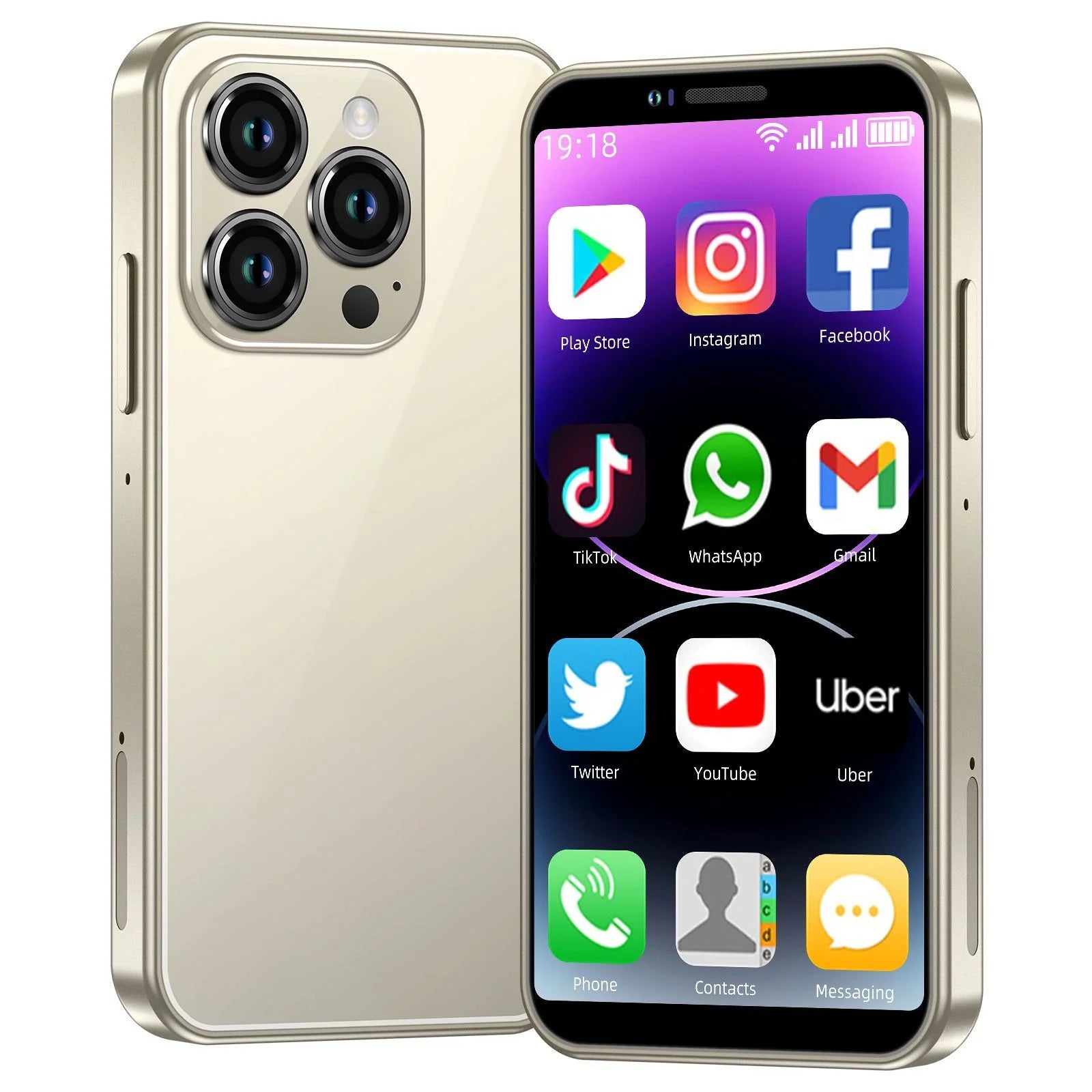 Doba New Mini Phone With 3.5" HD Touchscreen, 3GB+64GB Mini Smartphone Dual SIM Little Mobile Phone, World'S Smallest Phone With Face ID, Kids Cellphone Pocket Best Backup Phone Best Creative Gift