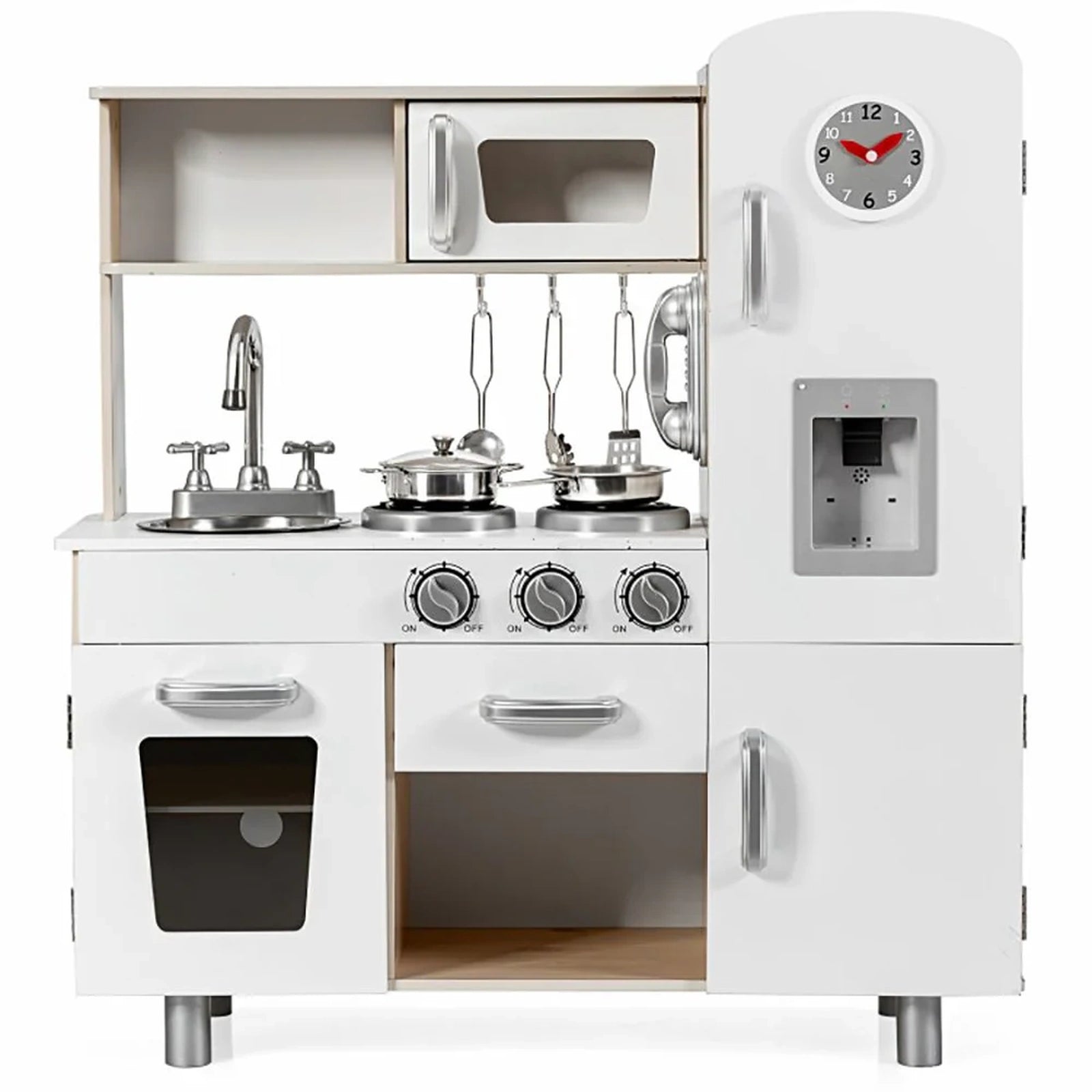 Doba Vintage Play Kitchen Pretend Kids Cooking Playset Toys with Water Dispense
