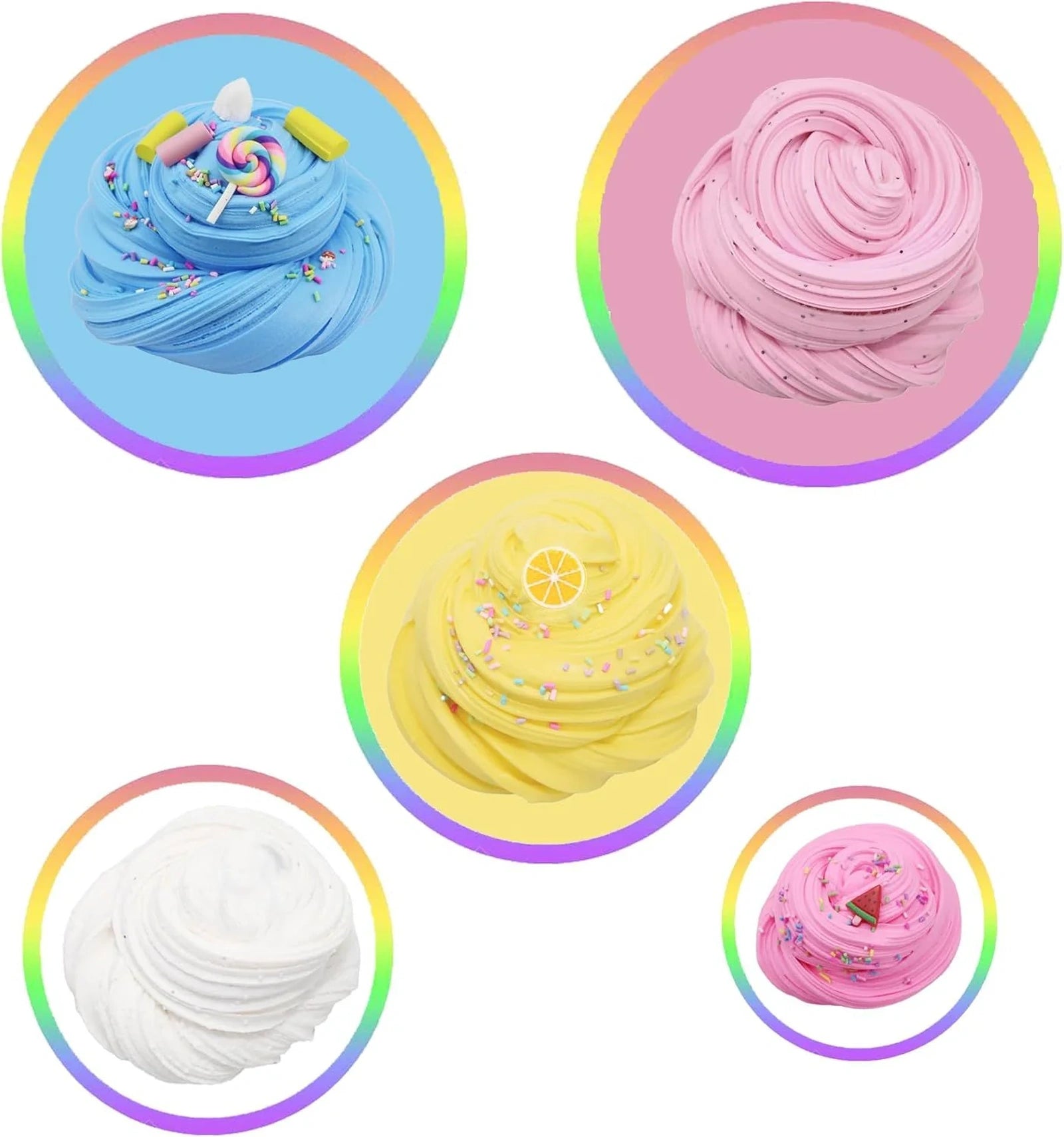 Doba 7 Pack Cake Butter Slime Kits, Soft and Slime Kit Party Favors for Boys