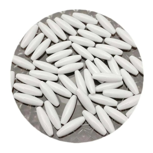 Doba 650Pcs White Ellipse Shape Loose Beads Acrylic Long Tube Loose Beads for DIY Handbag Jewelry Projects Bracelets Default