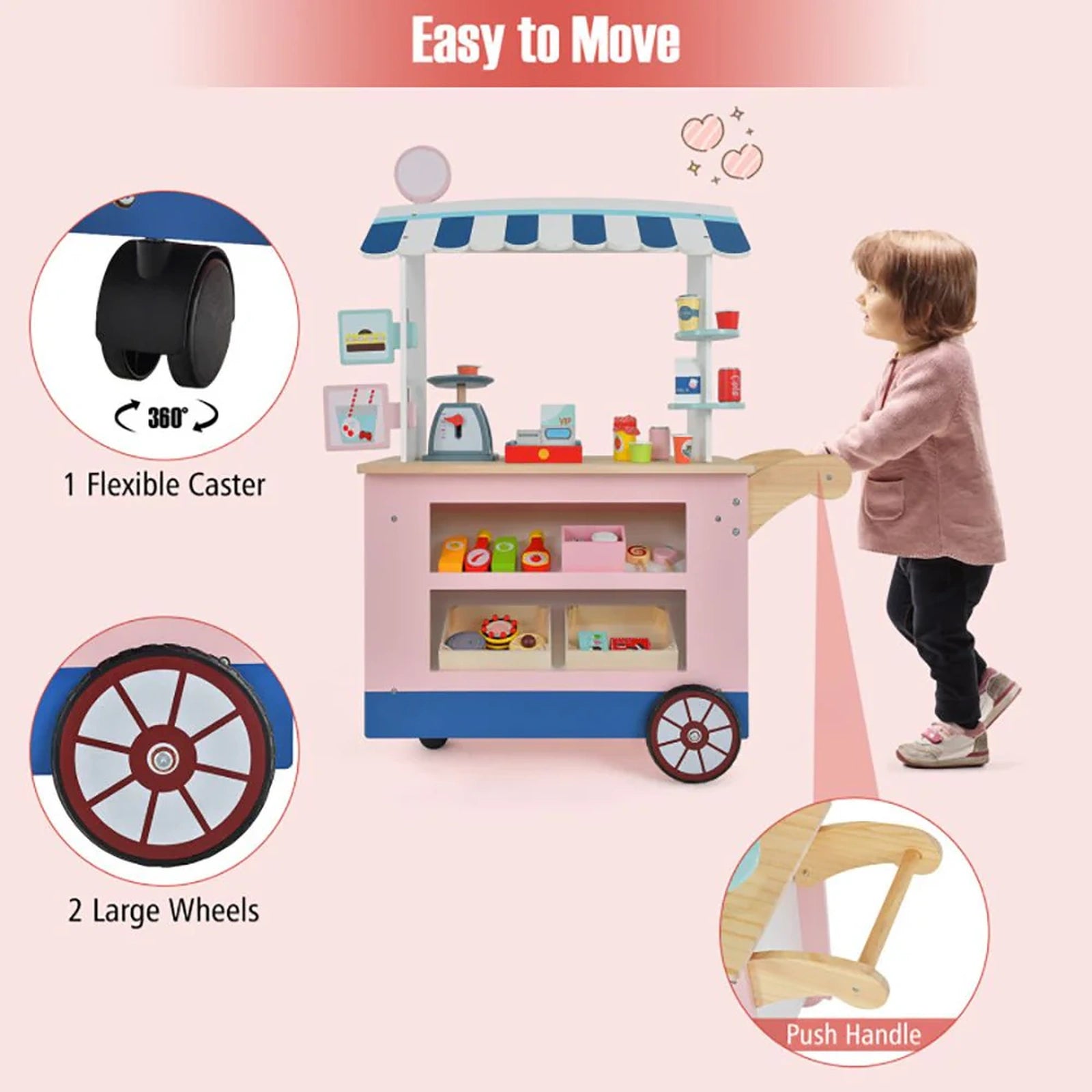 Doba Toy Cart Play Set with POS Machine and Lovely Scale