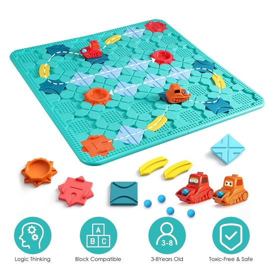 Doba Kids Logical Road Builder Toy Brain Teasers Puzzles Montessori Toys Preschool Educational Learning Toys Puzzle STEM Board Game For 3-8 Years Old Boys Girls Birthday Gift GPCT5326