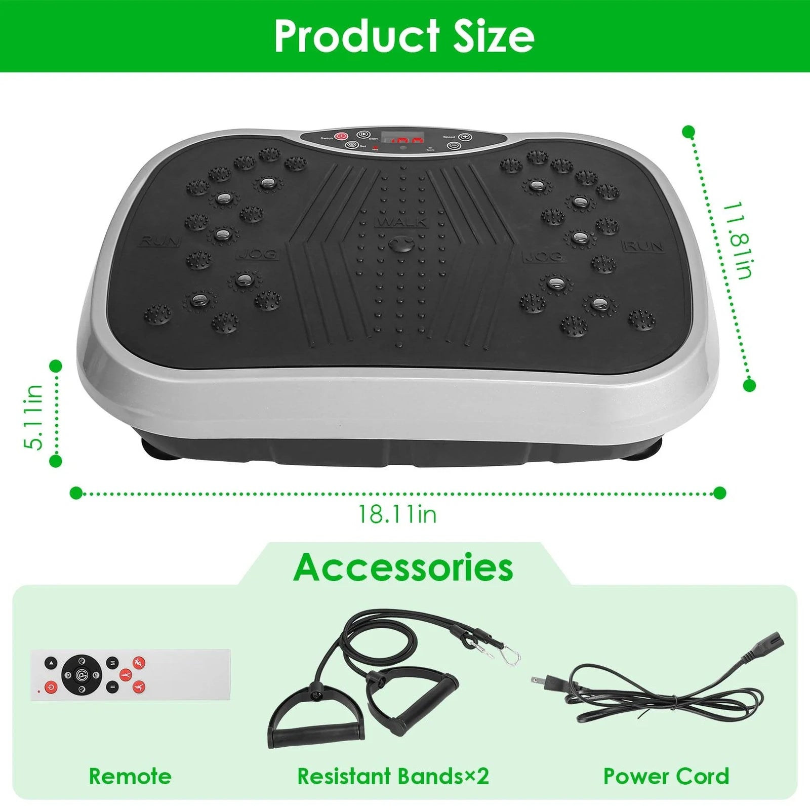 Doba Vibration Exercise Machine With Resistant Bands Remote Control Whole Body Vibration Platform Workout Equipment Home Fitness Training Equipment For Weight Loss Fat Burner