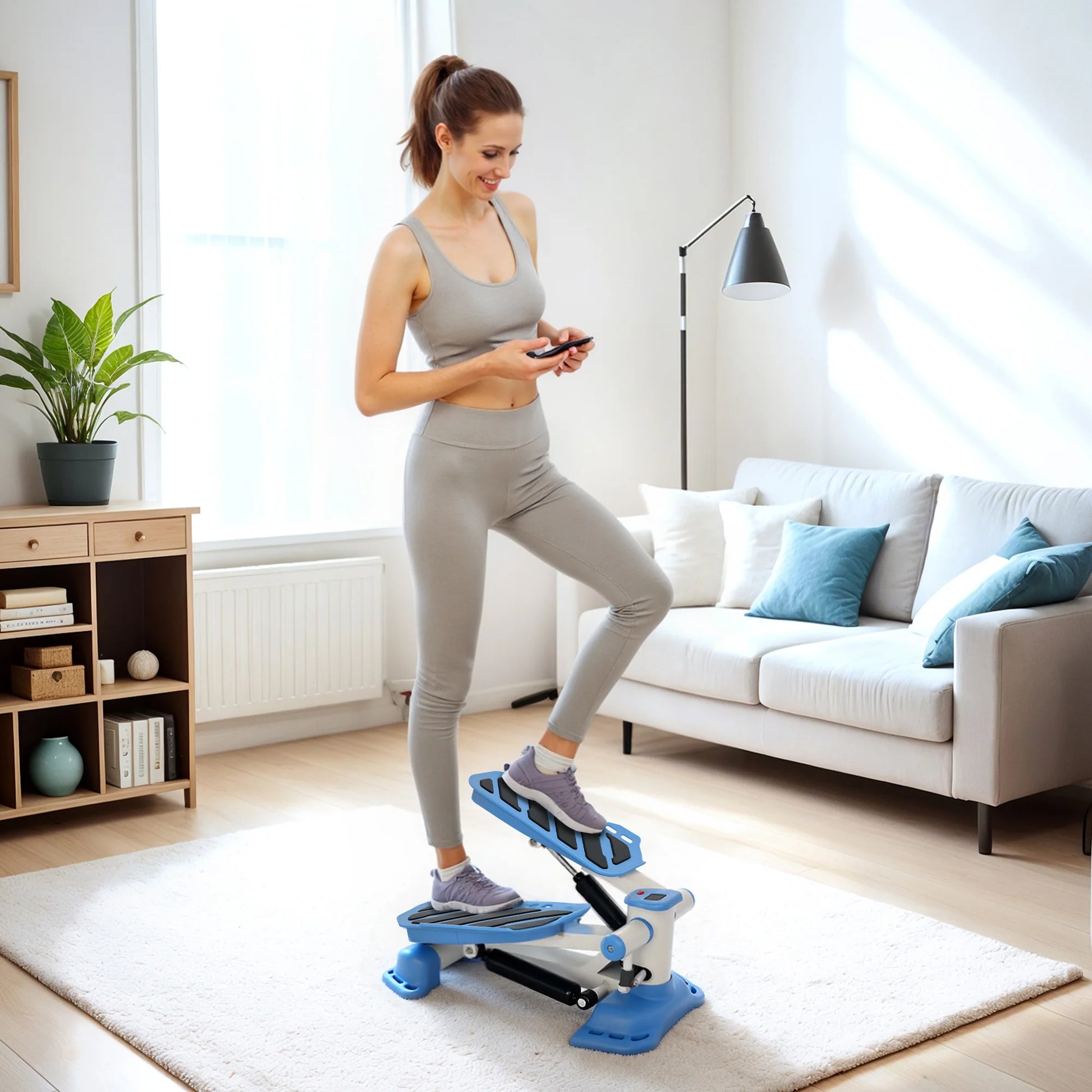 SEVORLEY Compact Mini Stepper – Portable Under-Desk Elliptical Machine with LCD Display, 100 kg Weight Capacity, Steel Frame, Home Gym Cardio Equipment for Leg Toning & Circulation