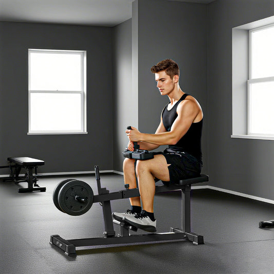 SEVORLEY Professional Seated Calf Raise Machine – 440 lbs Capacity, Adjustable Olympic Weight Posts, Non-Slip Platform & Ergonomic Thigh Pads for Home Gym