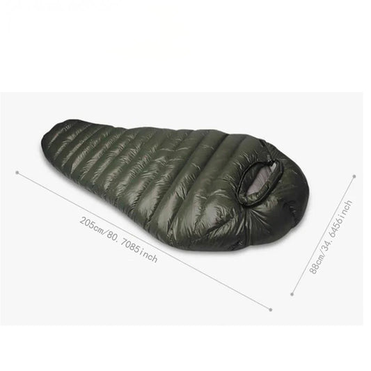 SEVORLEY Lightweight Mummy Sleeping Bag – 1500g Grey Down Fill, 20D Nylon Shell, 0-19℉ Temperature Rating, Zip Together for Double Bag, Portable with Storage Bag for Outdoor Camping