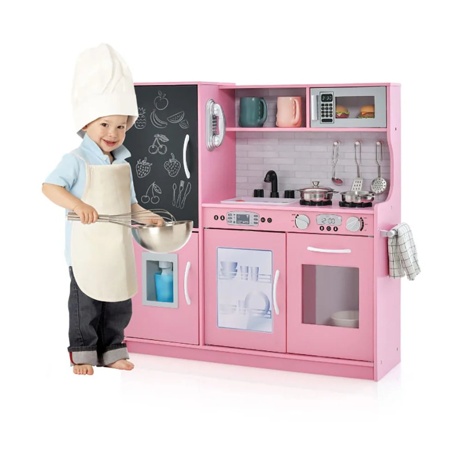 Doba Toddler Pretend Play Kitchen for Boys and Girls 3-6 Years Old