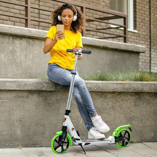 SEVORLEY Foldable Adult Kick Scooter – One-Step Folding Design, Lightweight Aluminum Frame, Responsive Rear Brake, Adjustable Handlebar Height, 100 kg Weight Capacity for Teens & Adults