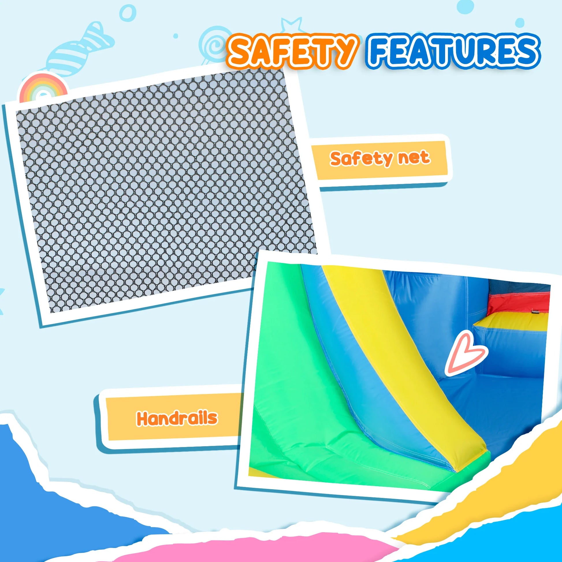 SEVORLEY 5-in-1 Inflatable Water Slide Bouncer – 151" x 114" Backyard Water Park with Slide, Splash Pool, Basketball Hoop, Trampoline & Dart Game, 550W Blower Included, Ages 3-8