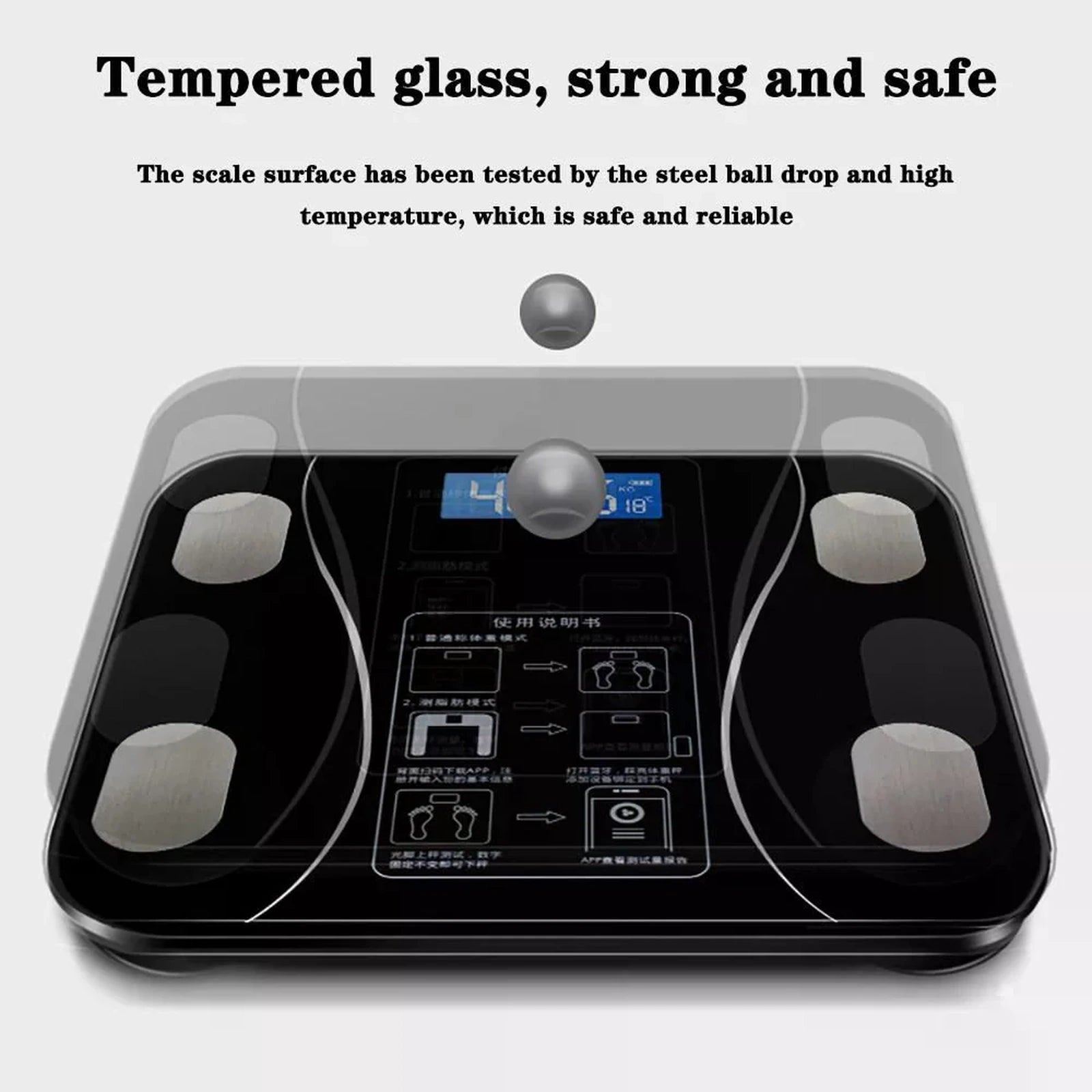 Doba Body Fat Scale Smart Wireless Digital Bathroom Weight Scale Body Composition Analyzer With Smartphone App Bluetooth-compatible