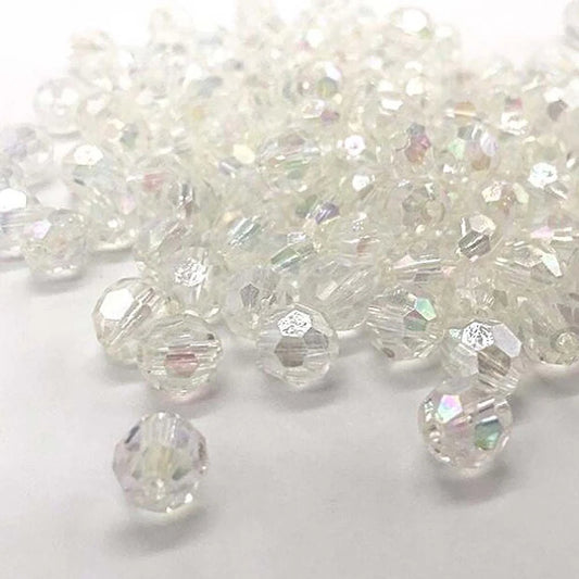 Doba 640Pcs 8mm Transparent Acrylic Faceted Round Ball Loose Beads Clear Plastic Craft Beads for Jewelry Making