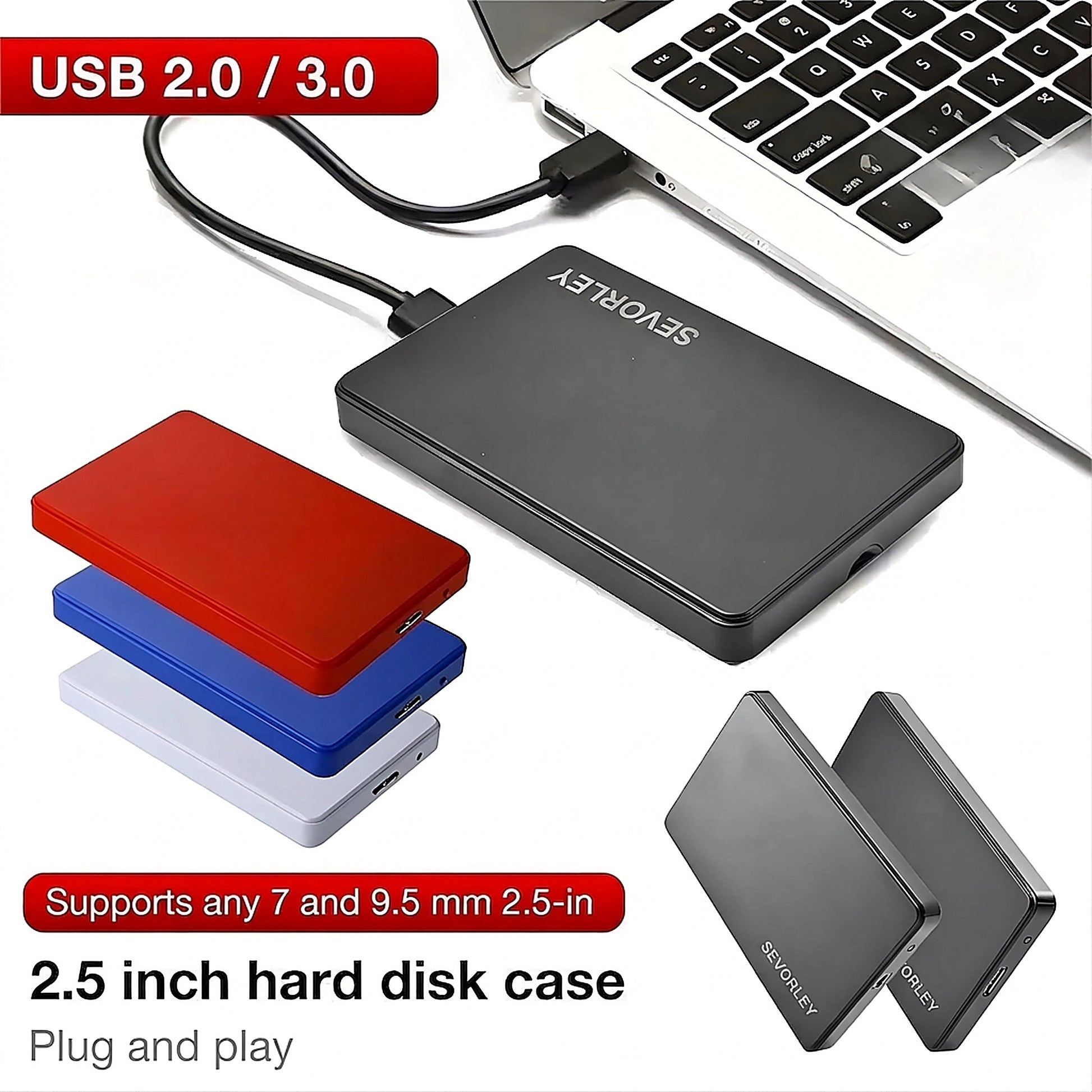 Doba 2.5-inch Hard Drive Enclosure; USB3.0 2.0 IDE Parallel Port Mobile Hard Disk Box; High-speed HDD Chassis External Storage; Suitable For PC Laptop And Mobile Phone OTG Connection