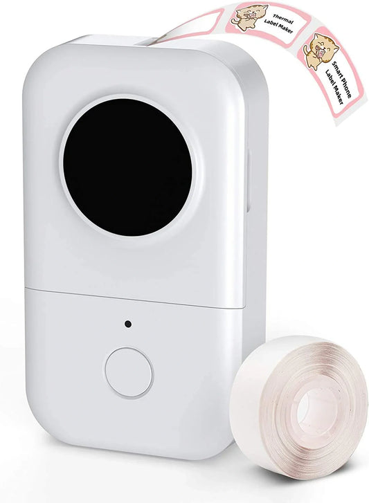 Doba D30 Label Maker Machine with Tape; Portable Bluetooth Label Printer; Small Smart Phone Handheld Sticker Mini Labeler Multiple Templates Font Icon Easy to Use Inkless Rechargeable F Office Home White