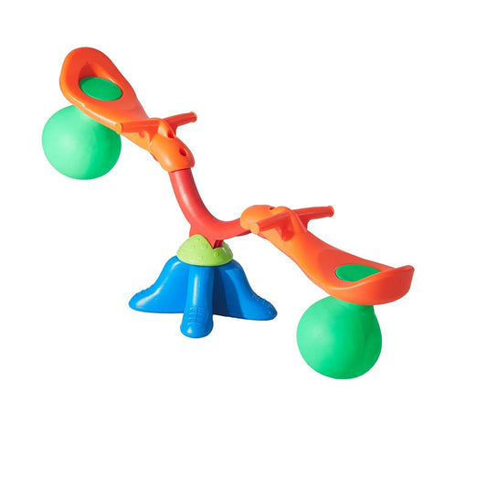 Doba Kids Seesaw, 55 lbs Load Capacity per Seat, Sit and Spin Teeter Totter with Handles, Kids Outdoor Playground Equipment, Swiveling 360 Degrees Rotating for Children Aged 3+, Multi Colored Plastic