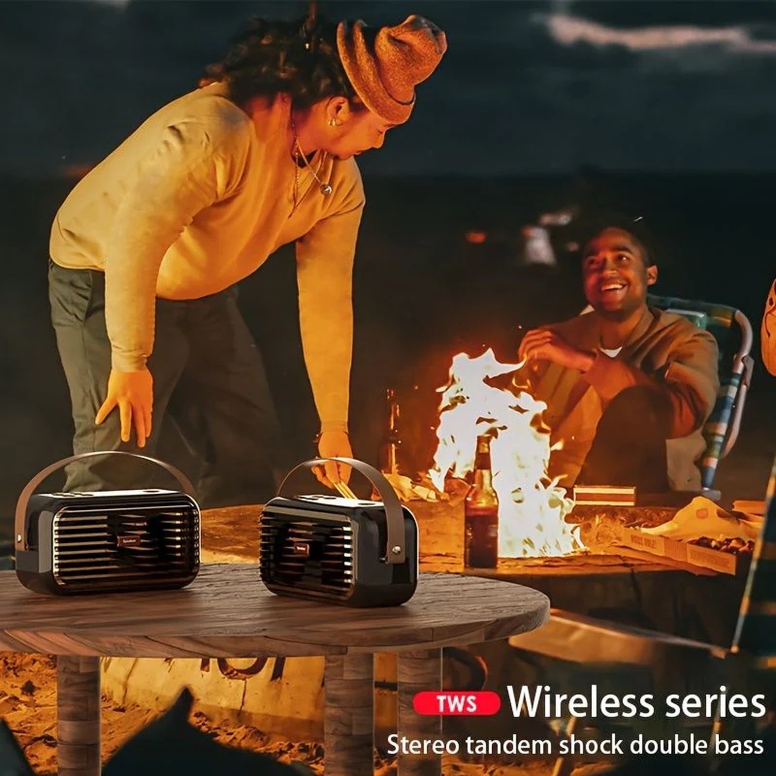 Doba Portable BT Speakers Bass Boost USB Application Nfc For Computers 5.0 Stereo Tabletop Button Control USB