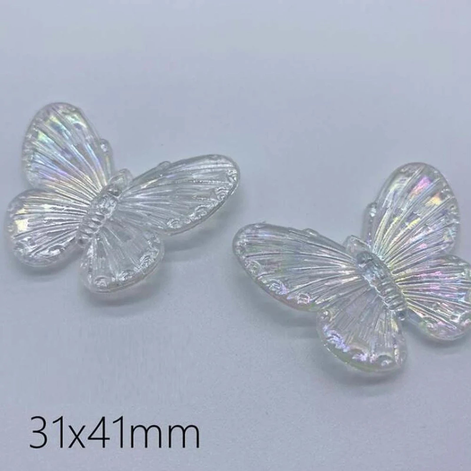 Doba 20Pcs Acrylic Butterfly Beads DIY Transparent Loose Beads for Phone Case Decorative Purse Keychain Earrings Making