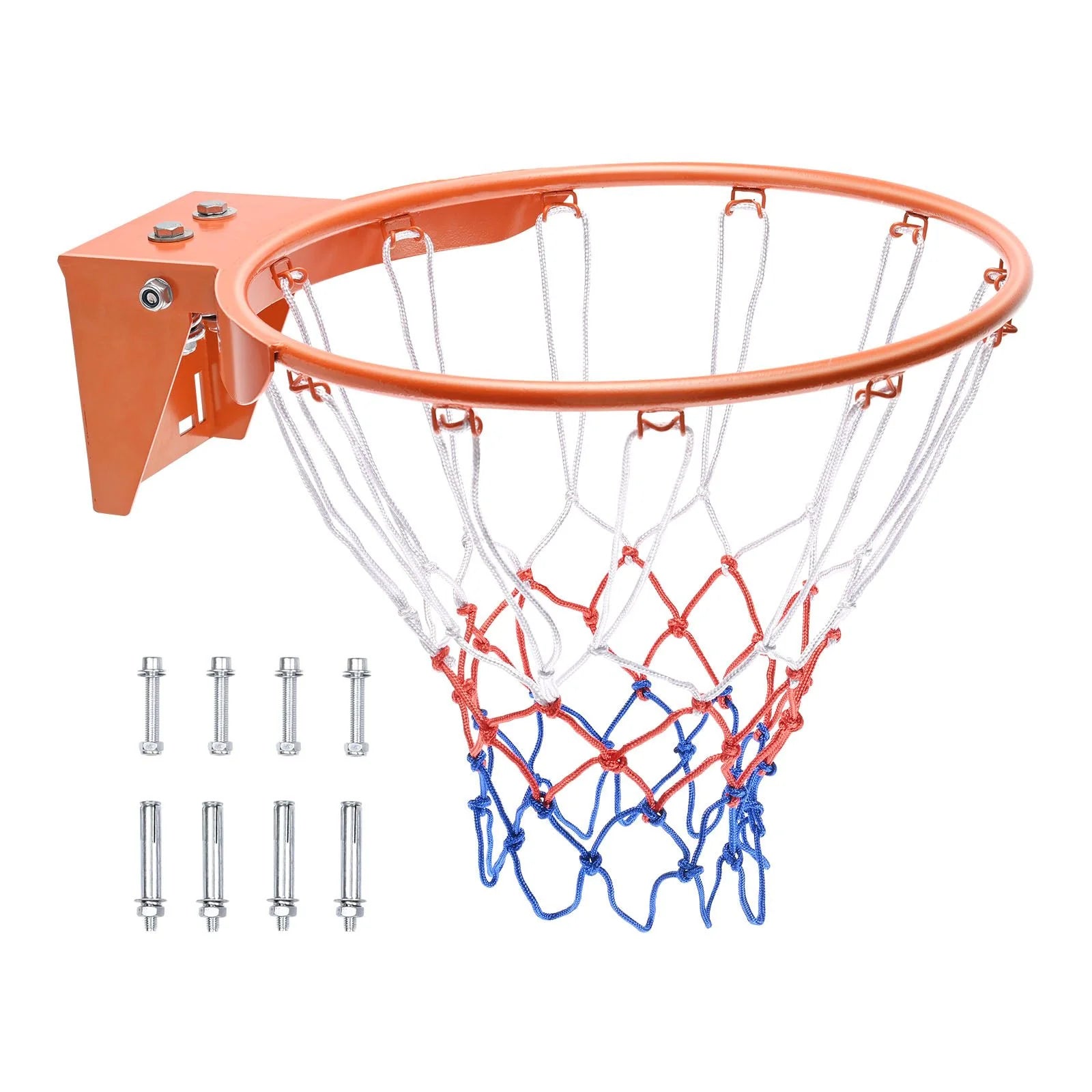 Doba Basketball Rim, Wall Door Mounted Basketball Hoop, Heavy Duty Q235 Basketball Flex Rim Goal Replacement with Net, Standard 18" Indoor and Outdoor Hanging Basketball Hoop for Kids Adults