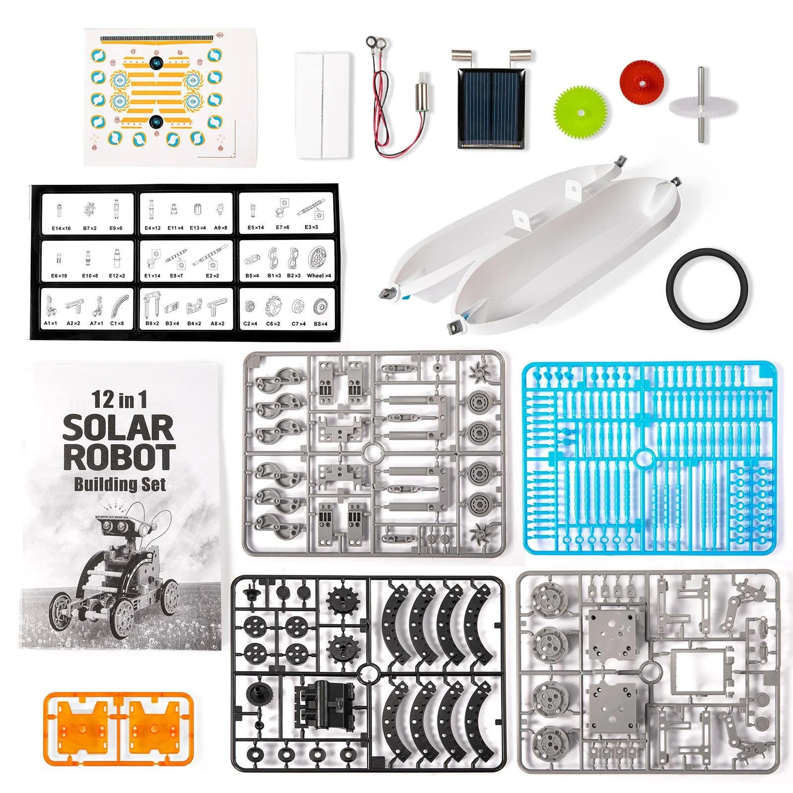 Doba STEM Solar Robot Kit For Kids; 12-in-1 Educational STEM Science Experiment Toys; Solar Powered Building Kit DIY For 8 9 10 11 12 13 Years Old Boys & Girls Kids Toy