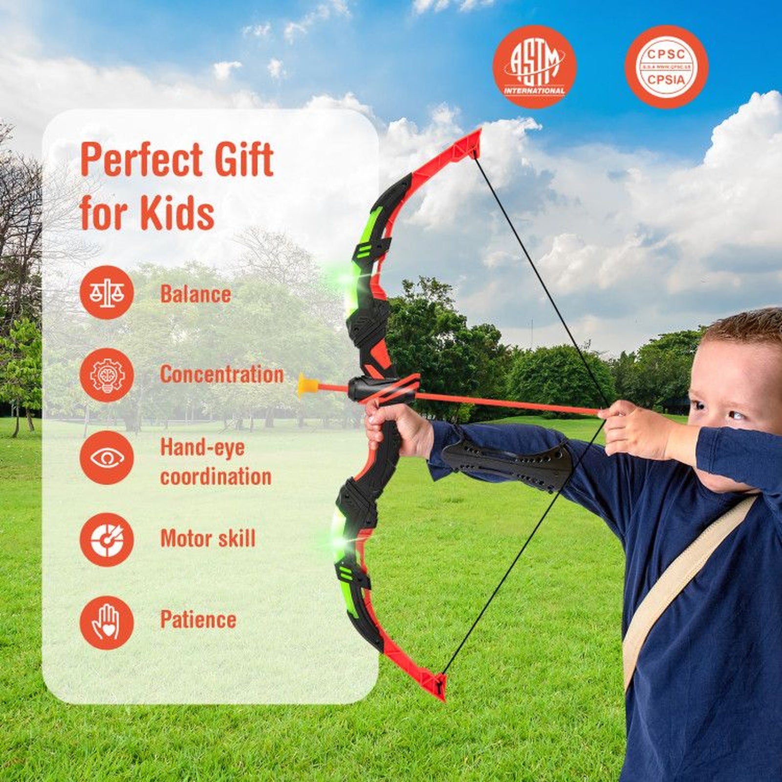 Doba Youth Archery Bow Set with LED Light Up Bow and 20 Suction Cup Arrows for Kids