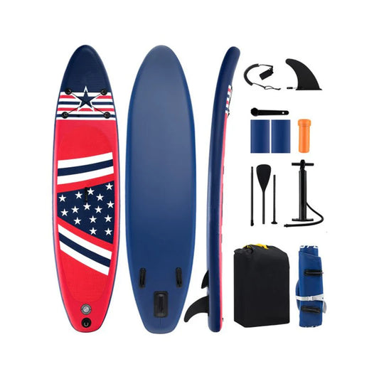 Doba Inflatable Paddle Board with Removable Fin and Backpack Blue+White+Red