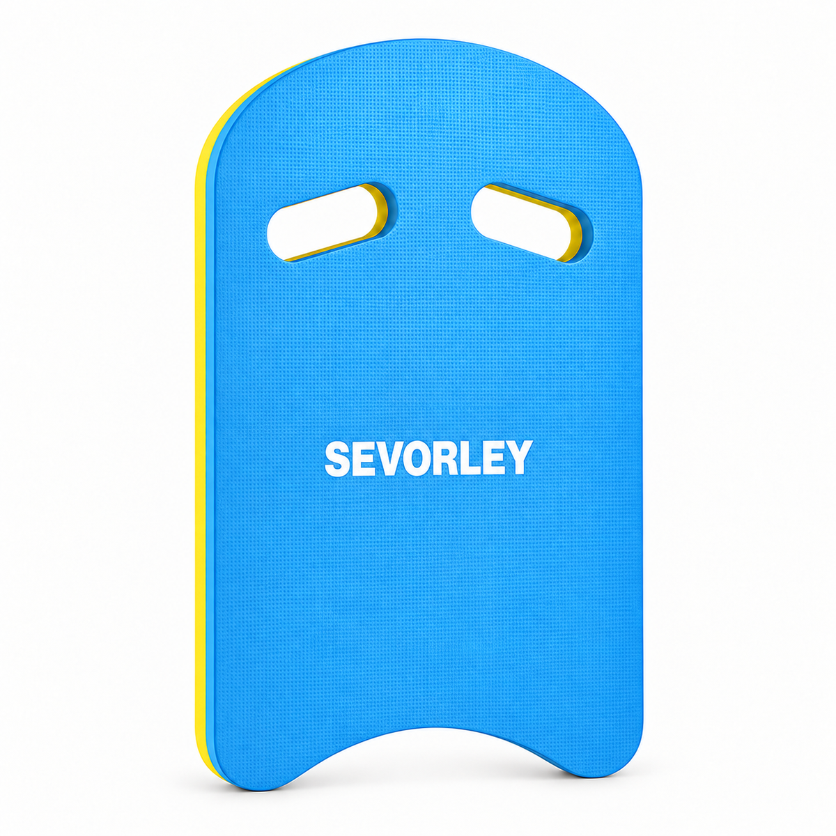 SEVORLEY SEVORLEY EVA Swim Kickboard with Dual Grip Openings, Blue and Yellow U-Shaped Swimming Board, 44 x 29 cm