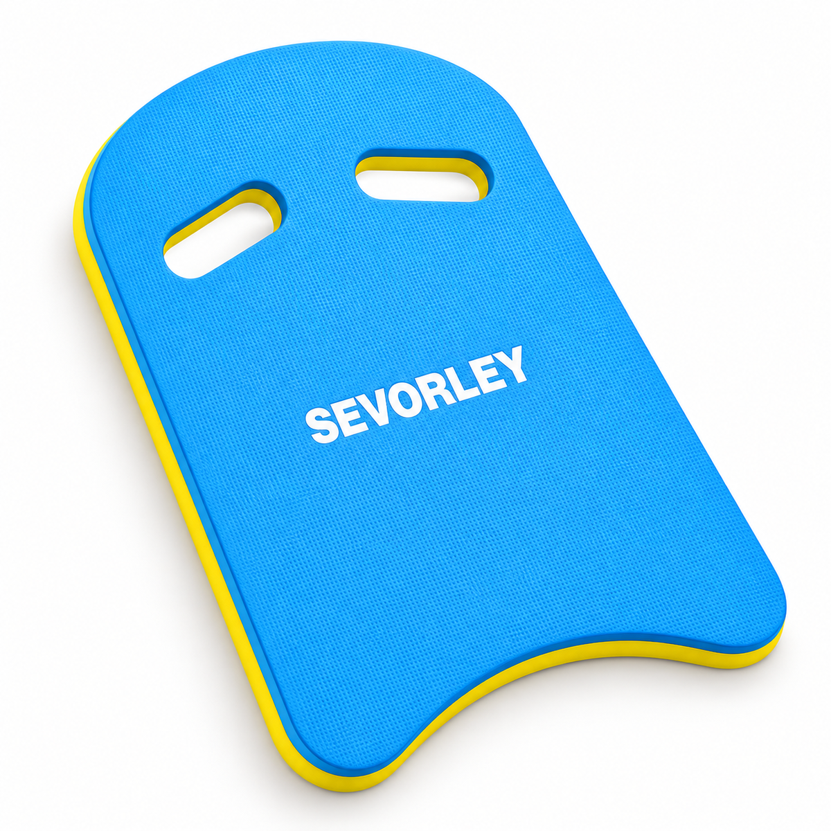 SEVORLEY SEVORLEY EVA Swim Kickboard with Dual Grip Openings, Blue and Yellow U-Shaped Swimming Board, 44 x 29 cm