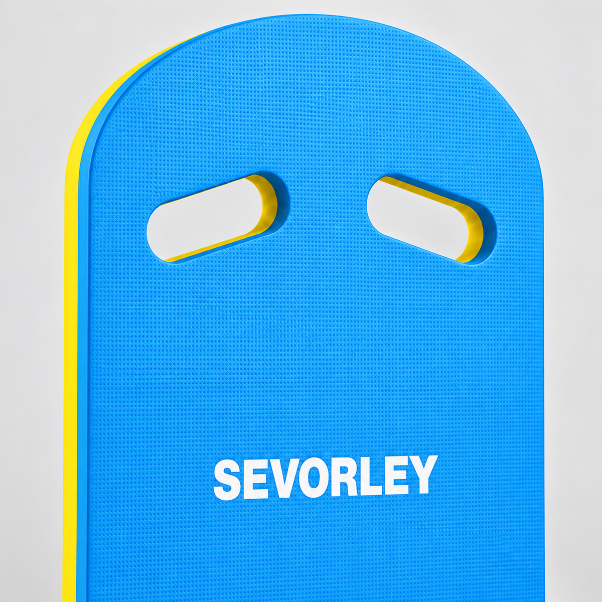 SEVORLEY SEVORLEY EVA Swim Kickboard with Dual Grip Openings, Blue and Yellow U-Shaped Swimming Board, 44 x 29 cm