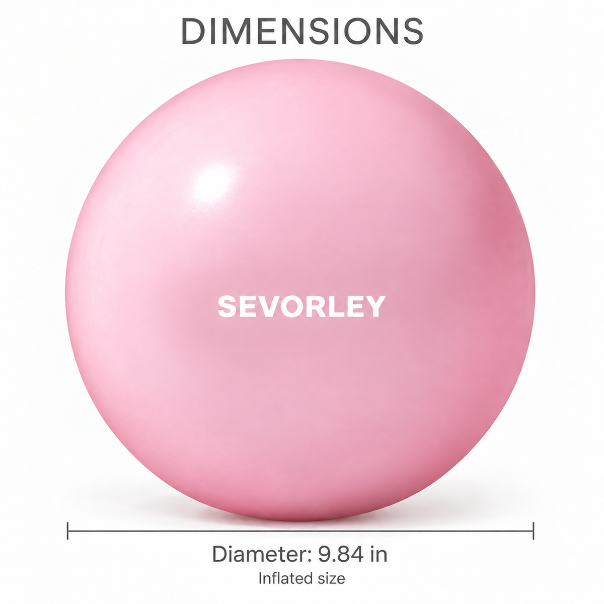 SEVORLEY SEVORLEY Pilates Ball, 25 cm Inflatable PVC Yoga Exercise Ball in Light Pink with Inflation Straw