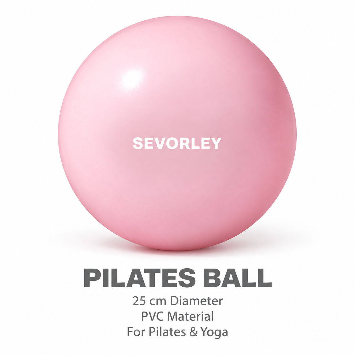 SEVORLEY SEVORLEY Pilates Ball, 25 cm Inflatable PVC Yoga Exercise Ball in Light Pink with Inflation Straw
