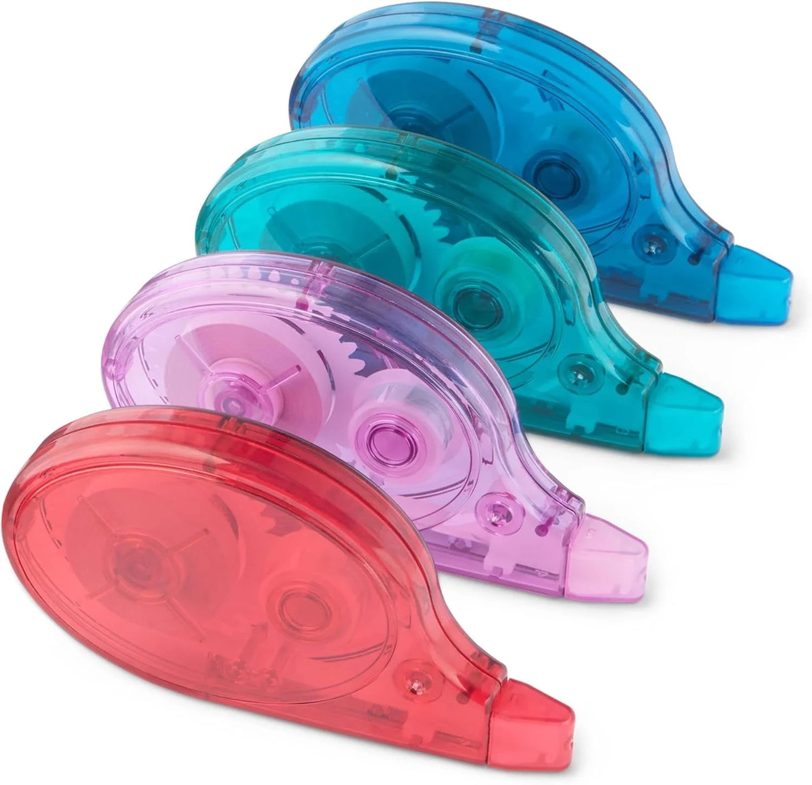 Doba White Out Correction Tape with Dispenser, 39.3ft, 4-Count Pack, Easy to use, Fast, Clean and Easy to Use Tear-Resistant Tape Office or School Supplies, Green, Orange, Purple, Red, Blue 1.5 inches
