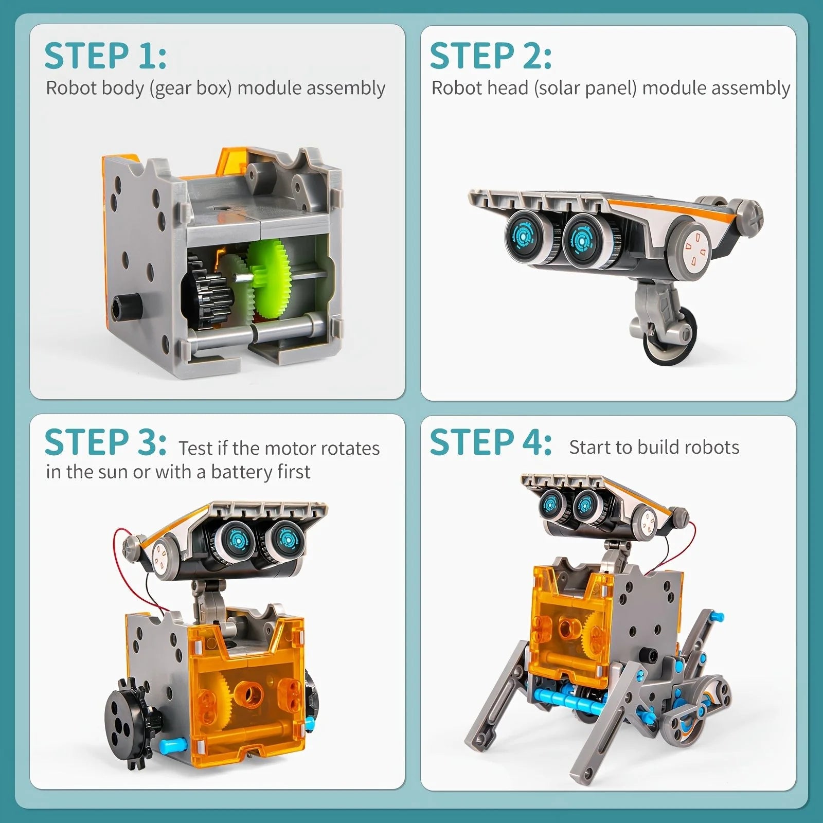 Doba STEM Solar Robot Kit For Kids, 12-in-1 Educational STEM Science Experiment Toys, Solar Powered Building Kit DIY For 8 9 10 11 12 13 Years Old Boys & Girls Kids Toy