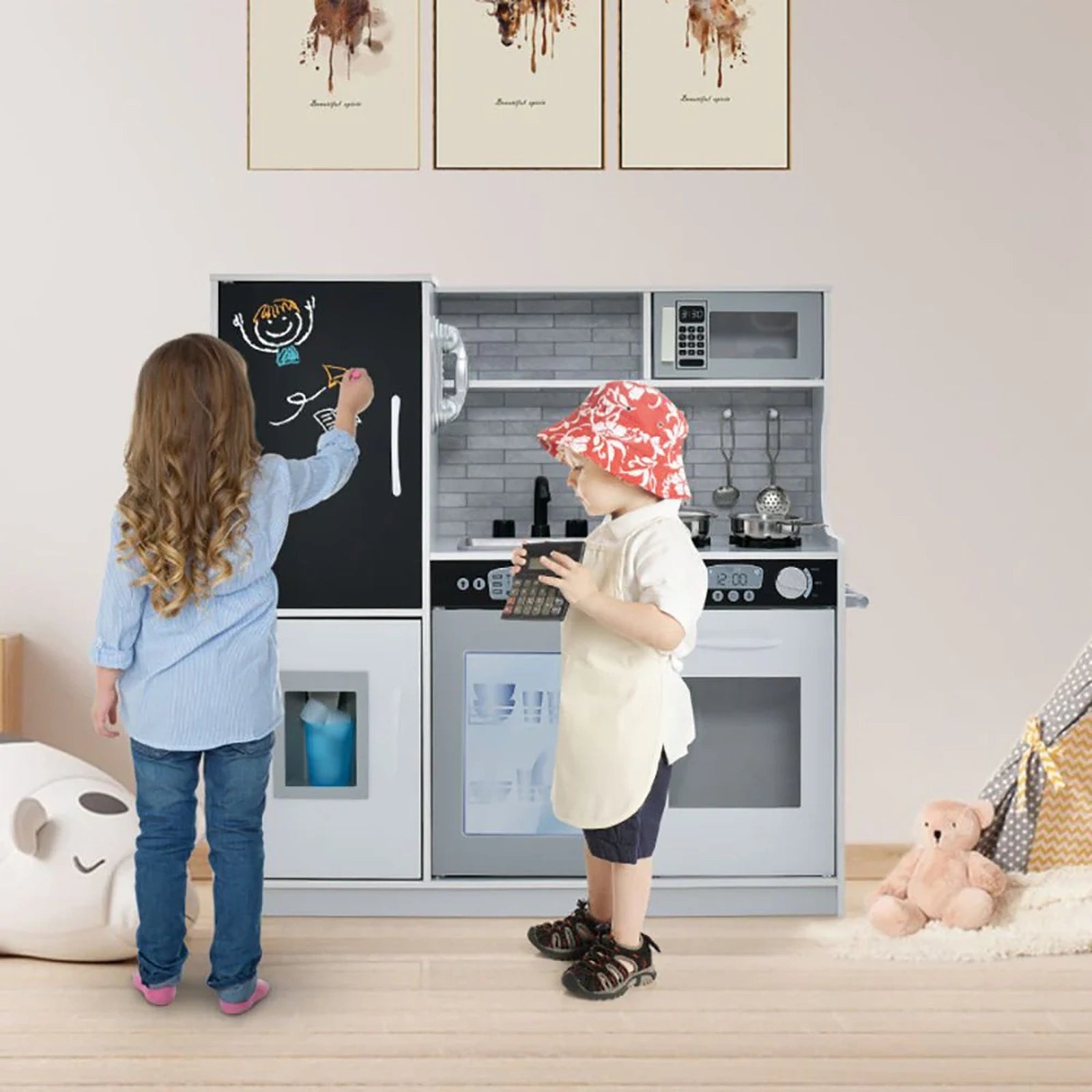 Doba Toddler Pretend Play Kitchen for Boys and Girls 3-6 Years Old