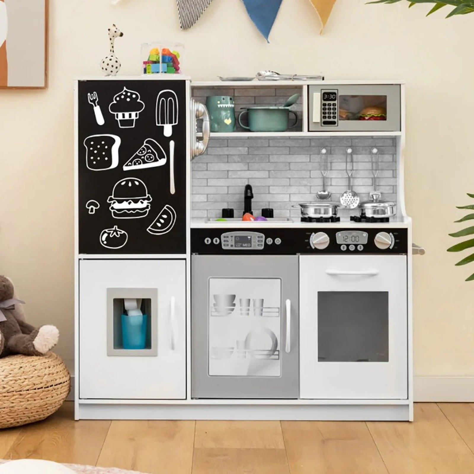 Doba Toddler Pretend Play Kitchen for Boys and Girls 3-6 Years Old