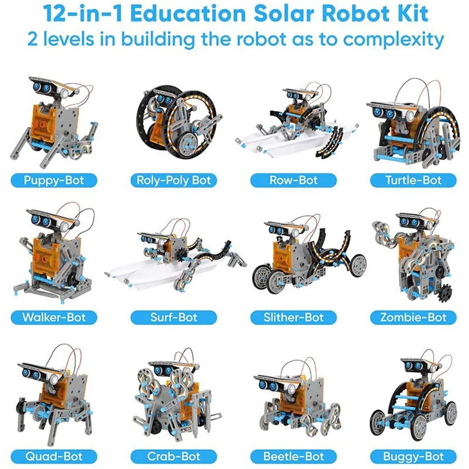 Doba STEM Solar Robot Kit For Kids; 12-in-1 Educational STEM Science Experiment Toys; Solar Powered Building Kit DIY For 8 9 10 11 12 13 Years Old Boys & Girls Kids Toy
