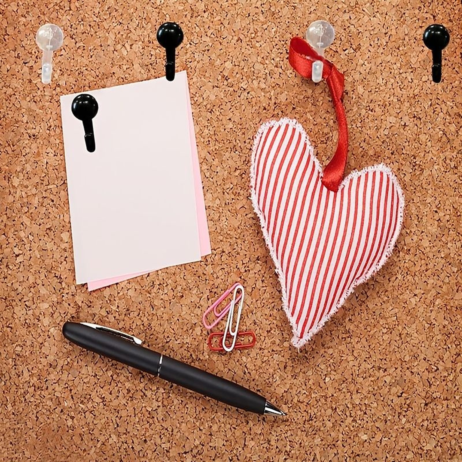 Doba 50 PCS Push Pin Hooks, Plastic Heads Cork Board Hooks Decorative Thumb Tacks Hook For Photo Wall, Bulletin Board, Home Wall, Home Office School Supplies (Black And Clear)