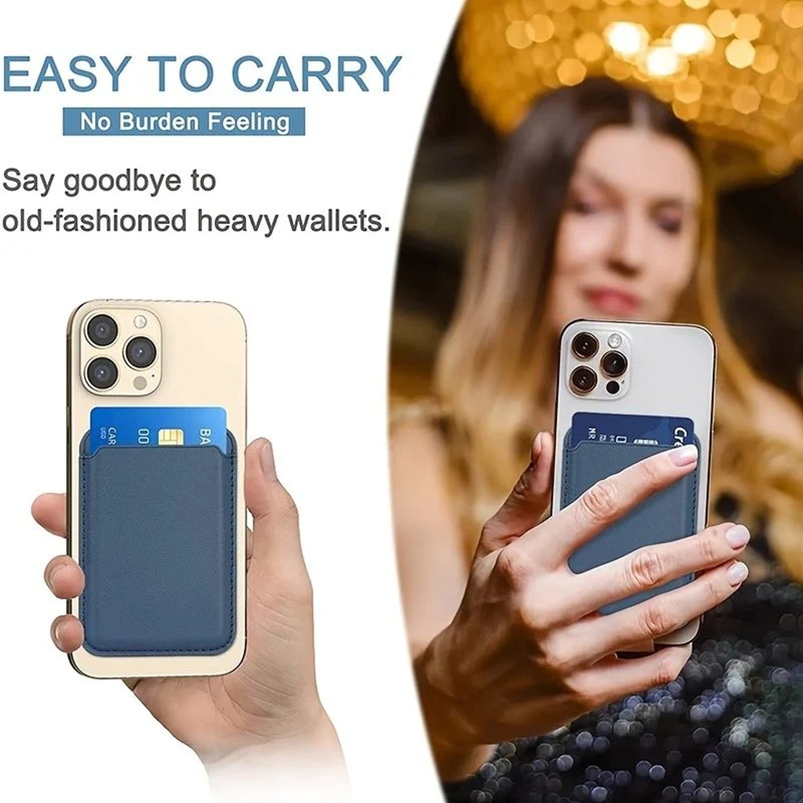 Doba Magsafe Magnetic Leather Card Clip For IPhone 14 Pro Max 13 12 Pro Magnetic Wallet Card Holder Bag Phone Case Accessories