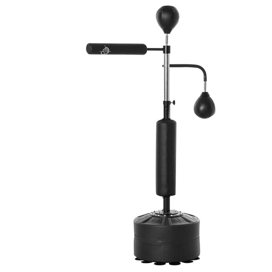 Doba Punching Bag with Stand Heavy Duty Boxing Set Sports Black 34.75"L x 19.75"W x 63"-90.5"H PU Black