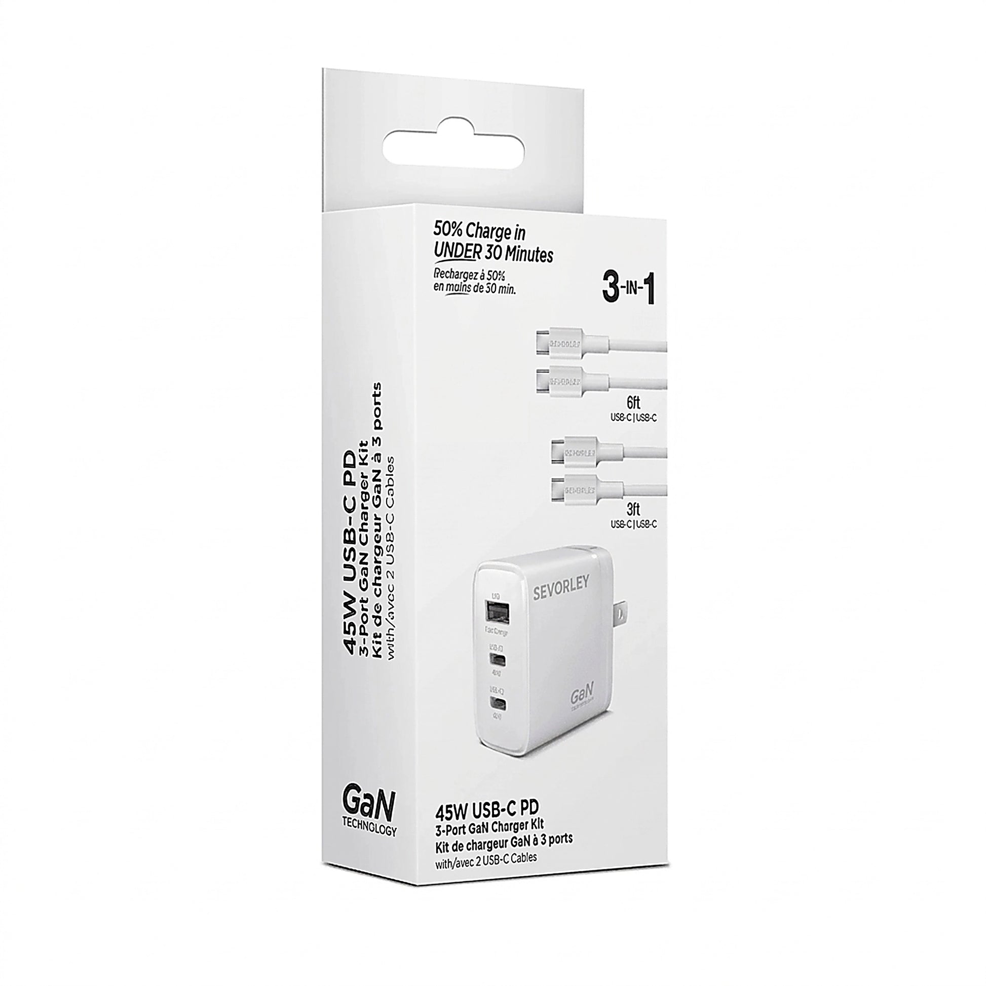Doba HyperGear 45W USB-C PD PPS Tri-Port GaN Fast Wall Charger