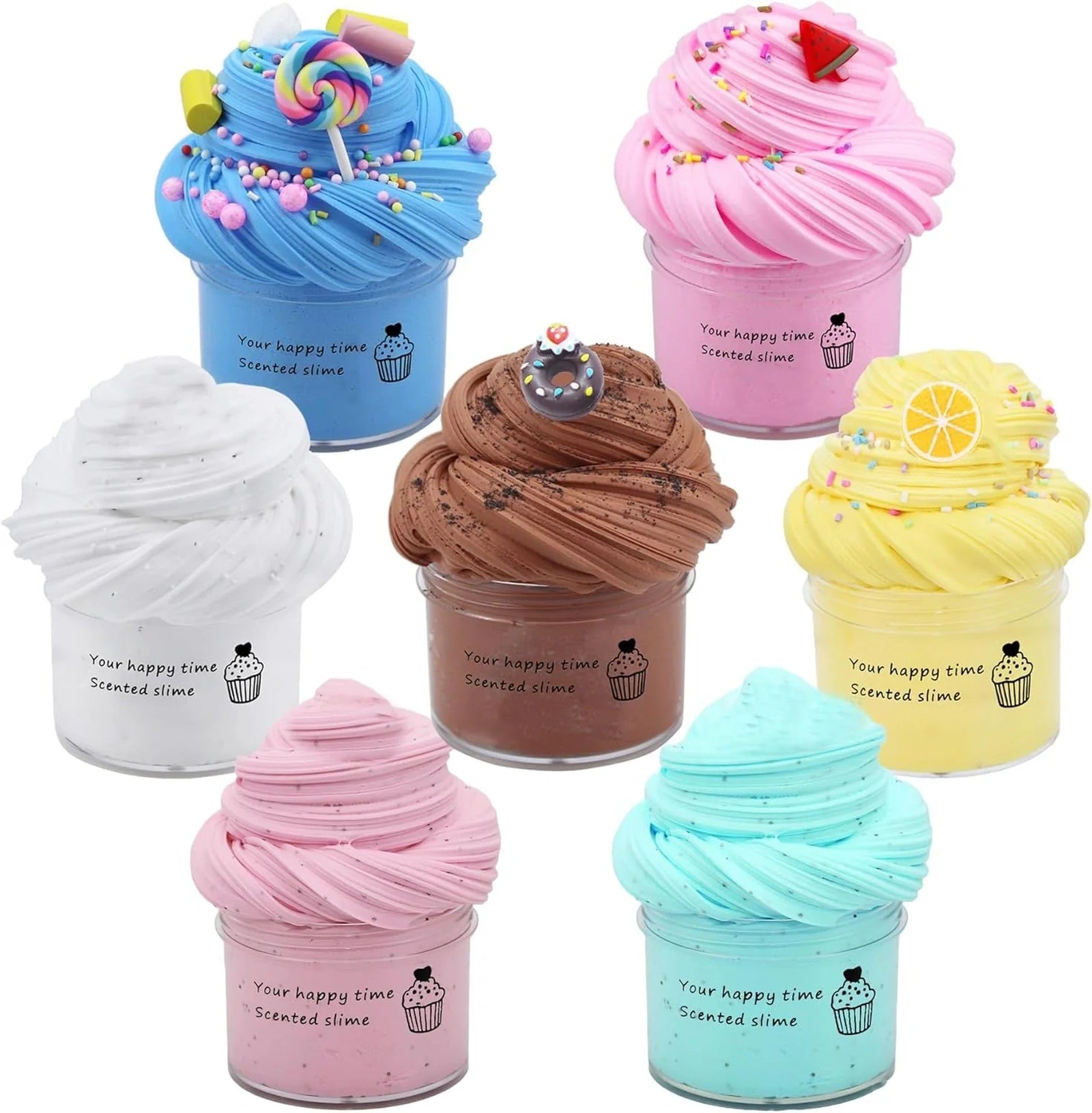 Doba 7 Pack Cake Butter Slime Kits, Soft and Slime Kit Party Favors for Boys 14.4 ounces
