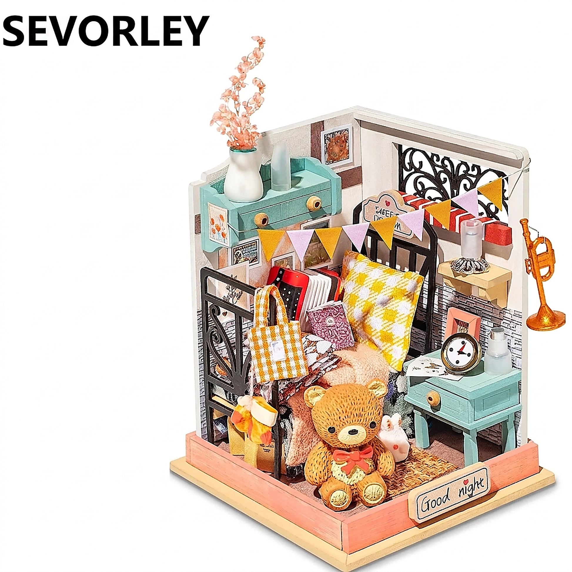 Doba Robotime DIY Taste Life Kitchen Doll House with Furniture Children Adult Miniature Dollhouse Bubble Bath Wooden Kits Toy Gift DS