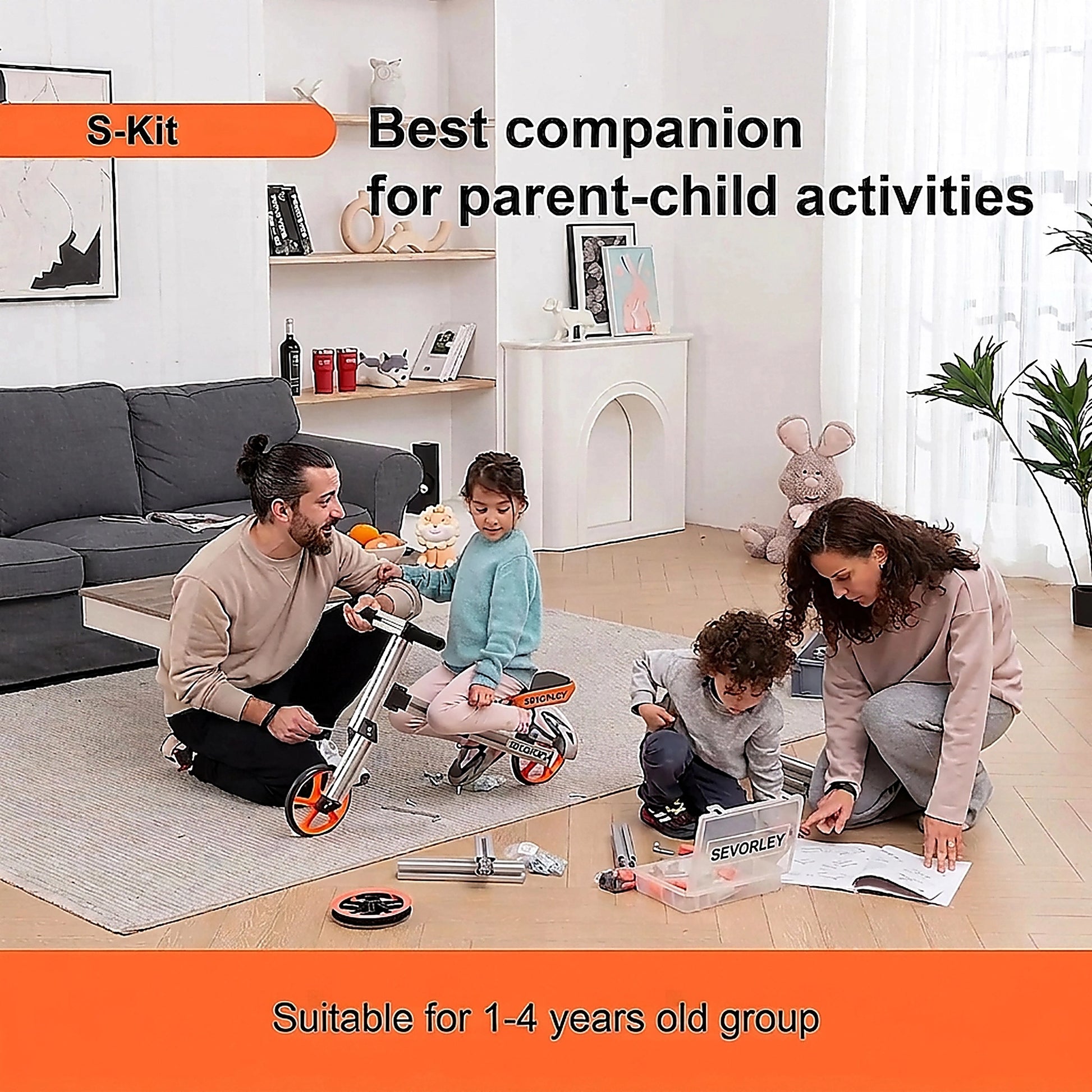 Doba KidRock Constructible Kit 20 in 1 Kids Balance Bike No Pedals Toys for 1 to 4 Year Old Engineering Building Kit Kids Sit/Stand Scooter Most Popular S-Kit (Not Electric)