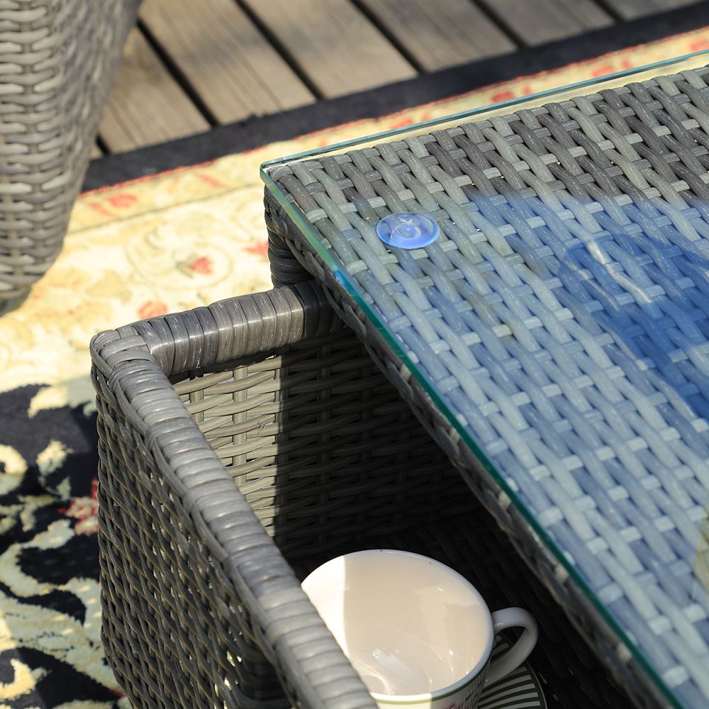 Doba Direct Wicker 5-Piece Outdoor Rattan Furniture Patio Conversation Set with Cushion