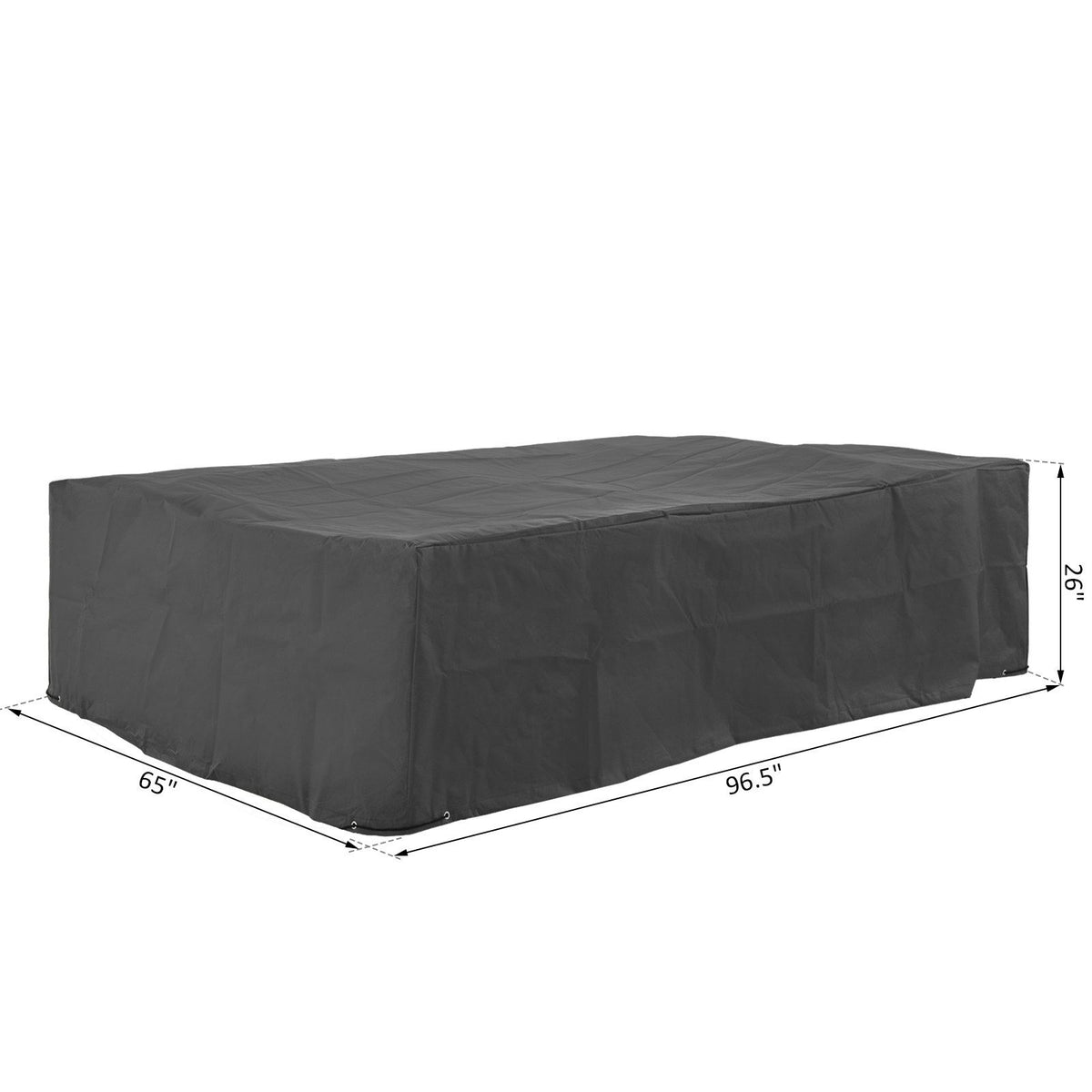 Doba 97" x 65" x 26" Weatherproof Outdoor Sectional Patio Furniture Cover with Ultimate Weather Protection, Grey
