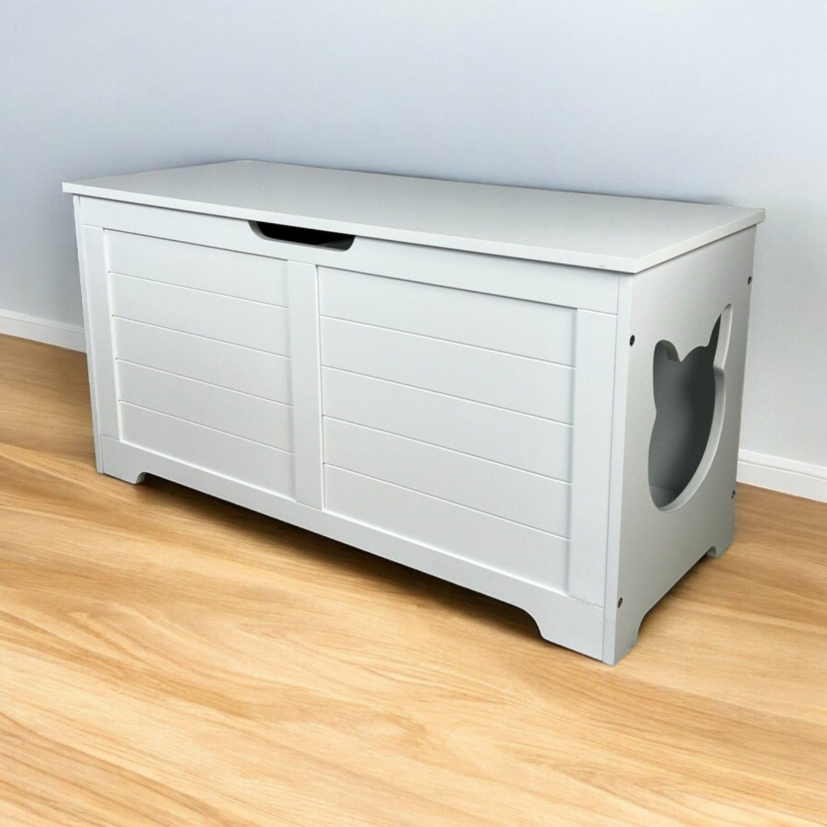 Doba 39.4" Top open Cat Litter Box Enclosure Furniture, Cat Washroom, Hidden Litter Box Cover, Cabinet for Large Cat, Dog Proof Cat Litter Boxes, Hideaway Litter Box, Cat House, White