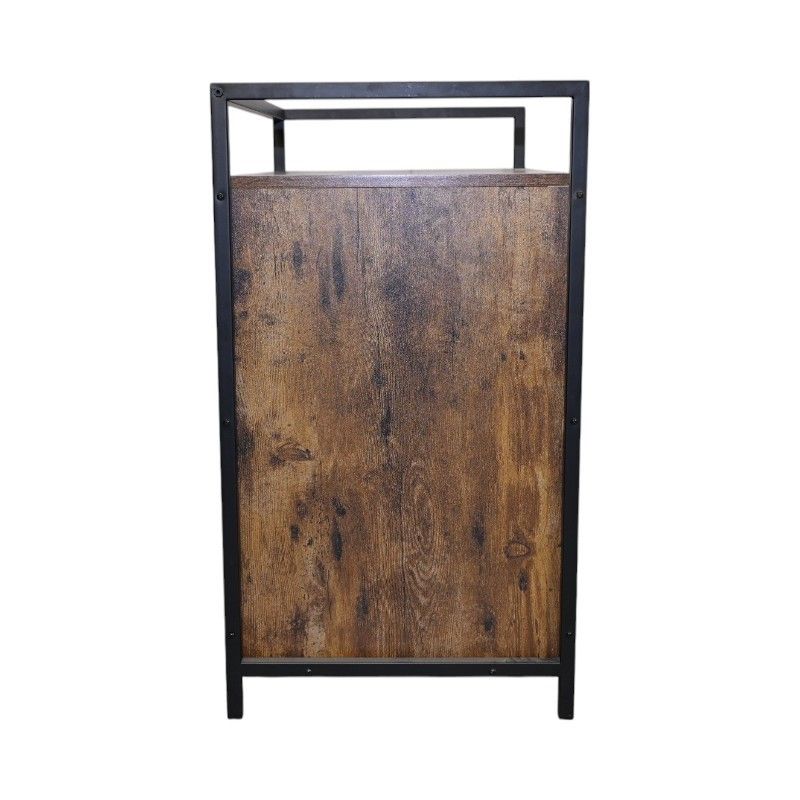 Doba Rustic Brown Wooden Cat Litter Box Enclosure, Spacious Hidden Cat Litter Box with Scratching Mat Furniture for Bedroom, Bathroom, Living Room-31.9"x17.7"x31.4", 61 lbs
