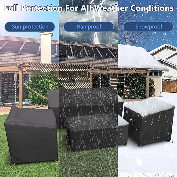 Doba STARTWO Outdoor Furniture Cover Waterproof, 4 Piece Patio Furniture Set Cover for Outside Couch,